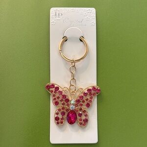 Pink & Gold Butterfly Keychain/Bag Charm